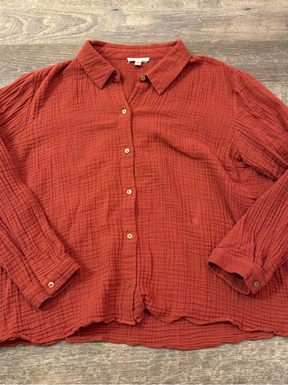 Eileen Fisher Organic Cotton Gauze Classic Collar Shirt